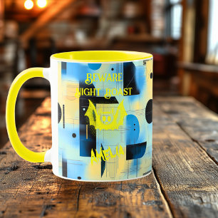 Mug Halloween personnalisé - Chauve-souris jaune vif N