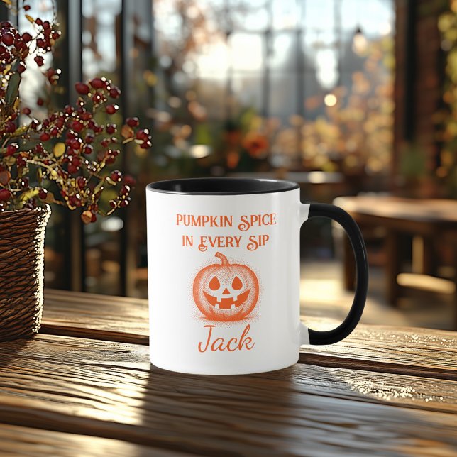 Mug Halloween personnalisé - Dessin de citrouille oran (Créateur téléchargé)