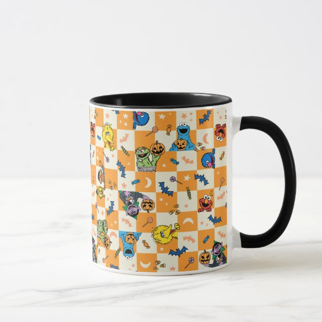 Mug Halloween rue Sésame À damiers Motif (Droite)