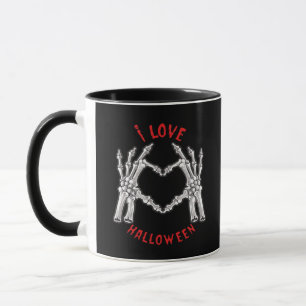 Mug Halloween Skeletal Mains Coeur drôle Dire