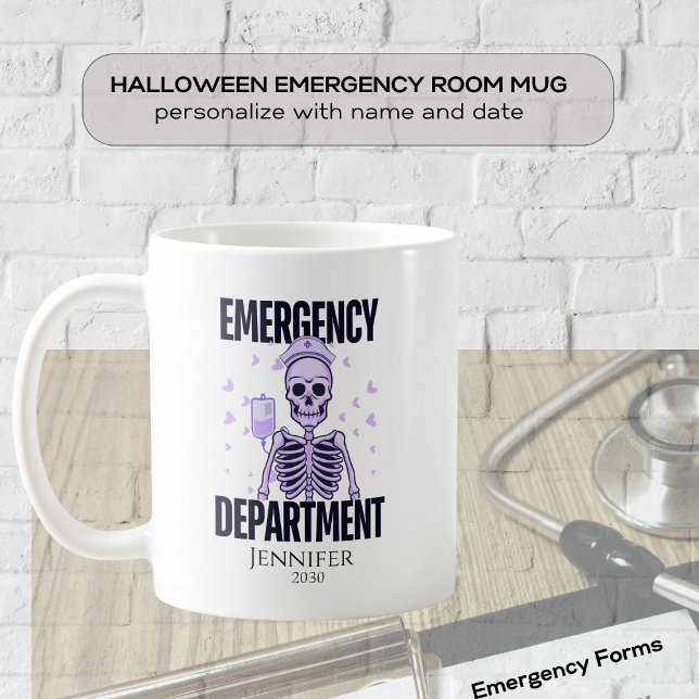 Mug Halloween Skeleton Service d'urgence Médicale (Créateur téléchargé)