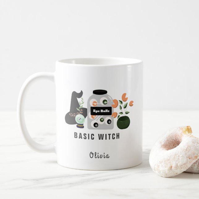 Mug Halloween sorcière de base (Avec donut)