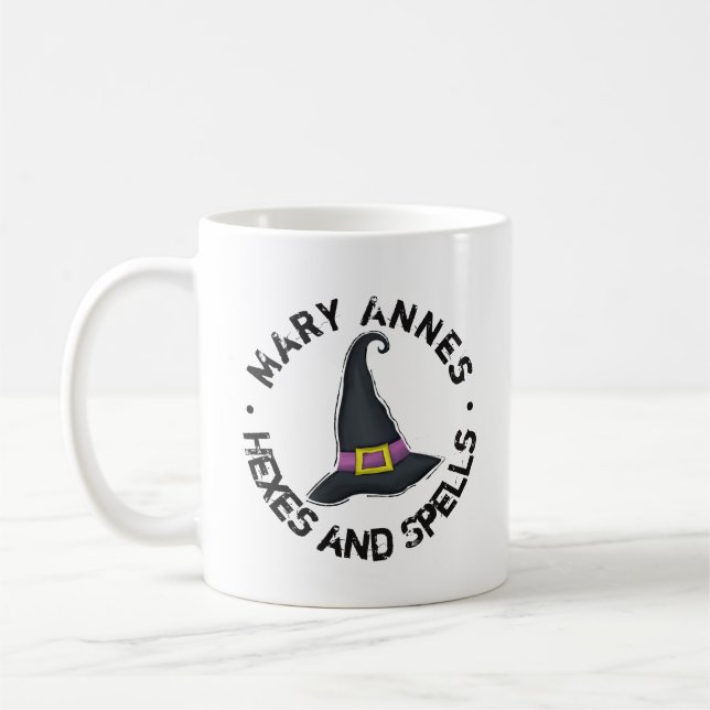 Mug Halloween sorcière Whimsical mignonne Typographie  (Gauche)