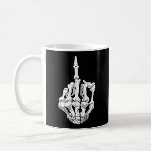 Mug Halloween squelette de doigt moyen squelette main 