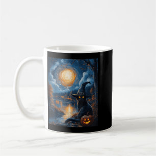 Mug Halloween Van Gogh Nuit Étoilée Chat Noir Citrouil