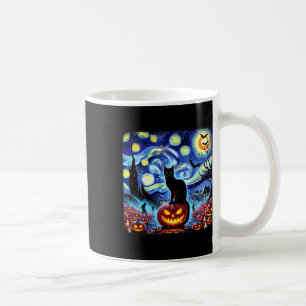 Mug Halloween Van Gogh Starry Night Chat noir Citrouil