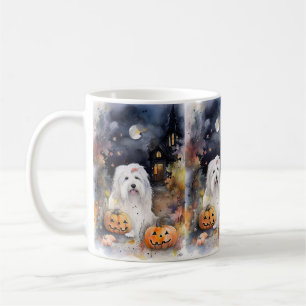 Mug Halloween vieux chien anglais avec la peur Citroui