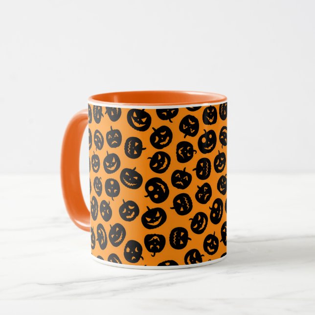 Mug Halloween Vintage Citrouille orange (Devant gauche)