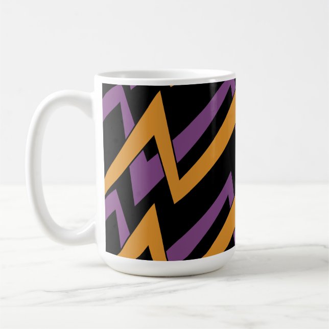 Mug Halloween Zig Zags Orange Purple (Gauche)