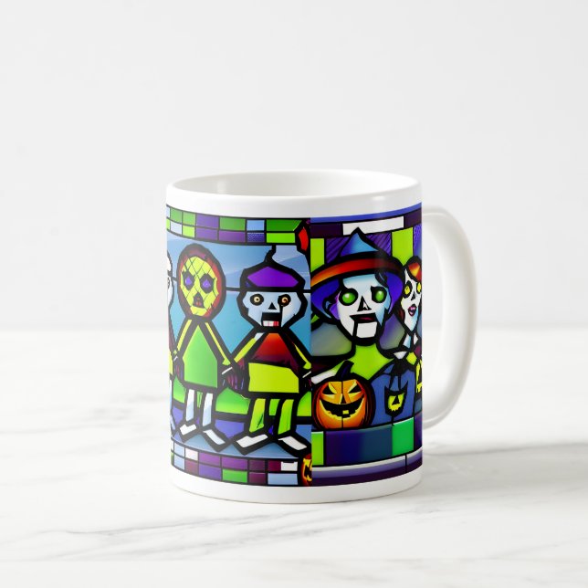 Mug Halloween Zombie Musique en verre tendu (Devant droit)