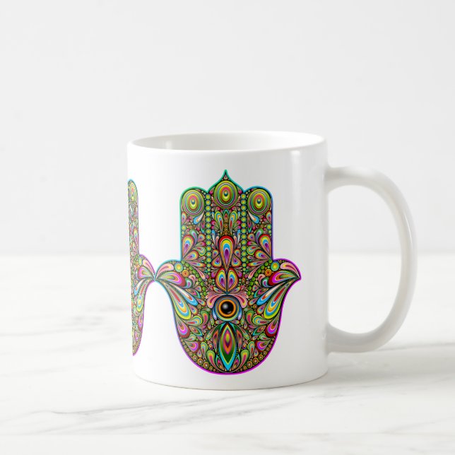 Mug Hamsa Fatma Main Psychedelic Art (Droite)