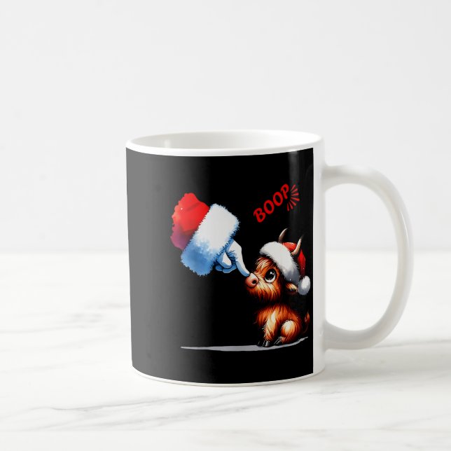 Mug Hand Boop Christmas Highland Cow Santa Farmer Anim (Droite)