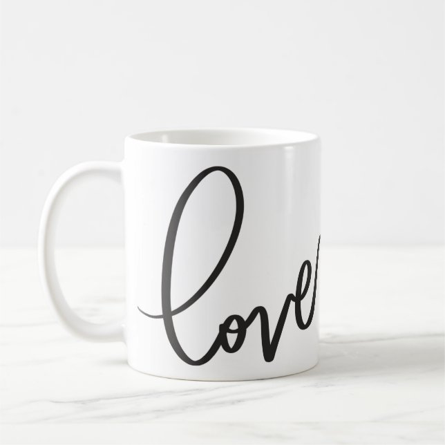 Mug Handwritten Calligraphy Script love  (Gauche)