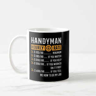 Mug Handyman Horaire Note Drôle Handyman Cadeaux