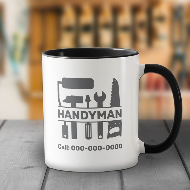 Mug Handyman - Matériel Outils Monogramme (Handyman - Hardware Tools Monogram Mug)