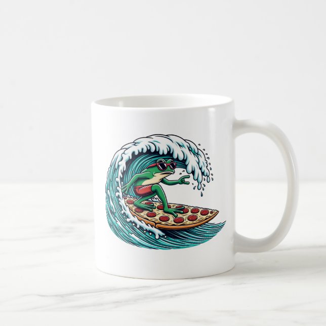 Mug Hang Six ! Surf avec grenouille sur plateau de piz (Droite)