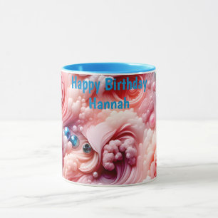 Mug HANNAH ~ Motif Abstrait 3D ~ Pink~