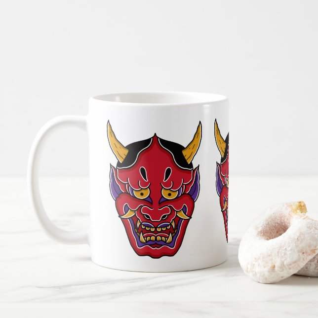 Mug Hannya (般 若 の 面) (Avec donut)