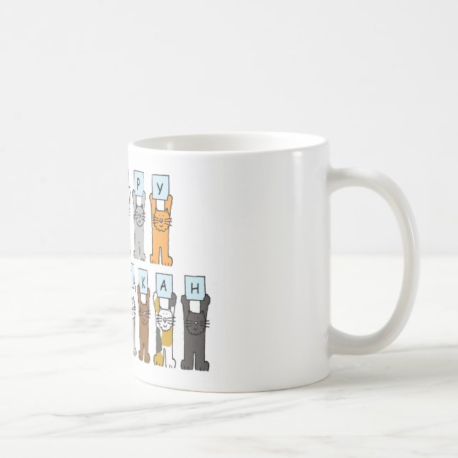 Mug Hanoukka heureux pour l'amant de chat (Droite)