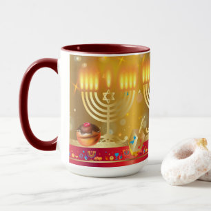 Mug Hanoukka Magnifique or de Fête Juive