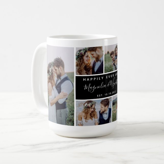 Mug Happily Ever After Photo Collage Wedding Keepsake (Devant gauche)