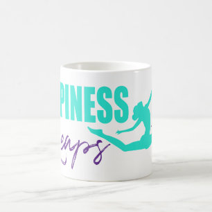 Mug Happiness leaps heart leapping girl aqua purple