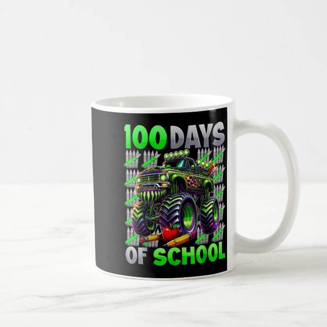 Mug Happy 100 Days Of School Funny Monster Truck Stude (Droite)