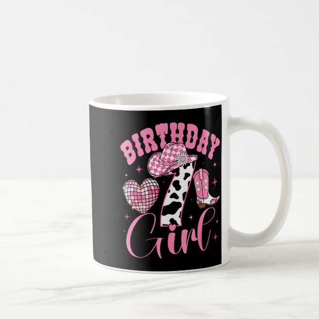 Mug Happy 7th Birthday Girl Outfit Rodeo Western Cowgi (Droite)