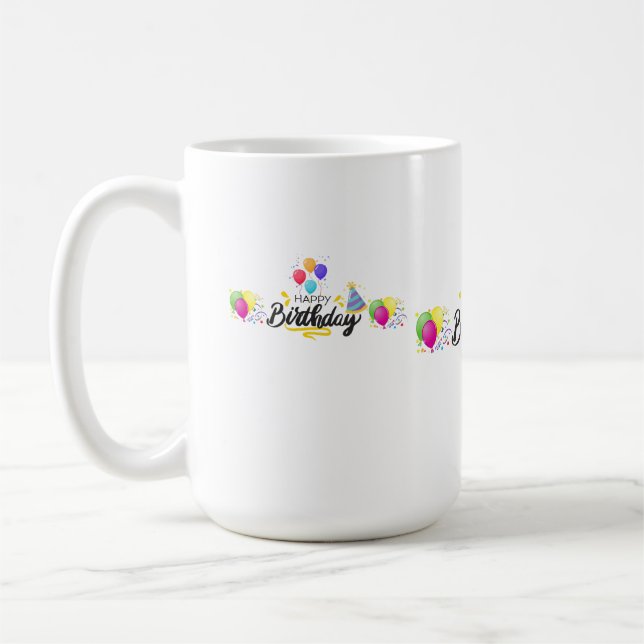 Mug Happy Birthday Design Article-02 (Gauche)