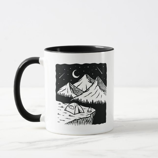 Mug Happy Camper Funny Camping Cool Randonnée graphiqu (Gauche)