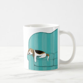 Mug Happy Couch Beagle | Chien dormant mignon | Art po