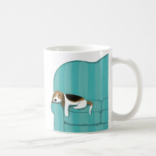 Mug Happy Couch Beagle Chien dormant mignon Art po