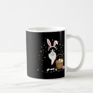 Mug Happy Easter Day Black Cat Rabbit Ears Easter Eggs