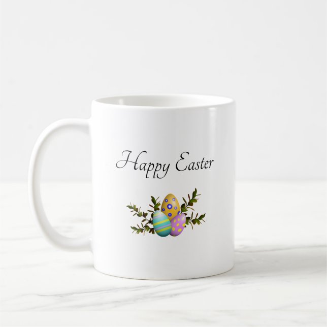 Mug Happy Easter Elegant Decorated Eggs  (Gauche)