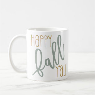 Mug Happy Fall Yall Automne Trendy Modern Citation