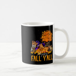 Mug Happy Fall Y'all Cats Lover Automne Citrouille Map