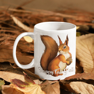 Mug Happy Fall Yall Citation Et Mignonne Écureuil Moti
