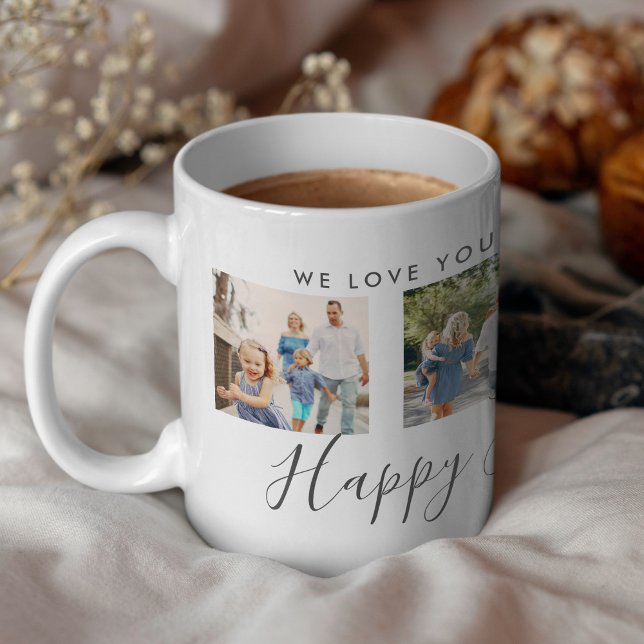 Mug Happy Fête des pères 4 Photo Custom White (Créateur téléchargé)