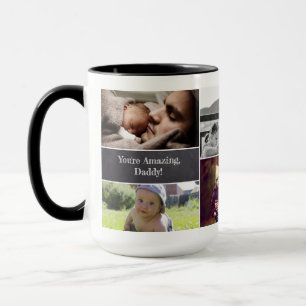 Mug Happy Fête des pères Collage photo Personnalisé