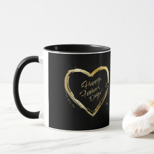 Mug Happy Fête des pères Elegant Gold Calligraphy Lu