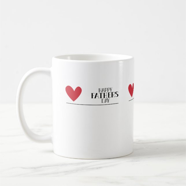 Mug Happy Fête des pères Love Heart Art Imprimer (Gauche)