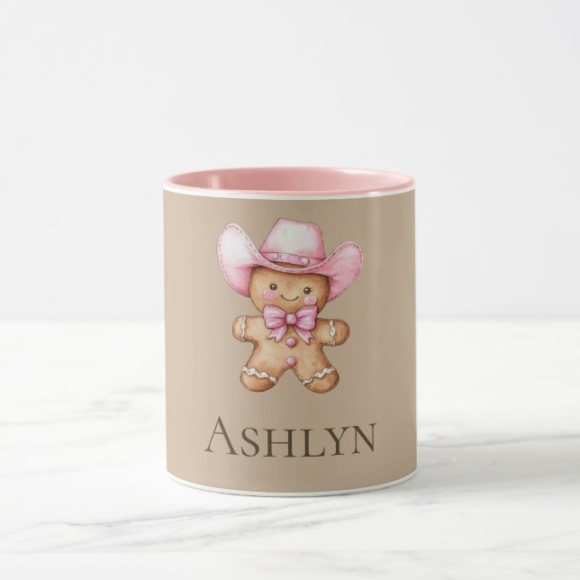 Mug Happy Gingerbread Pain rose Nom de la fille (Centre)