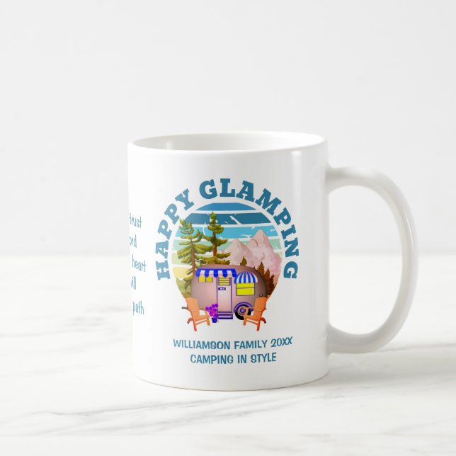 Mug HAPPY GLAMPING Nom personnalisé Famille Camping Vo (Droite)