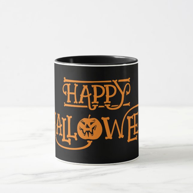 Mug Happy Halloween café noir orange (Centre)