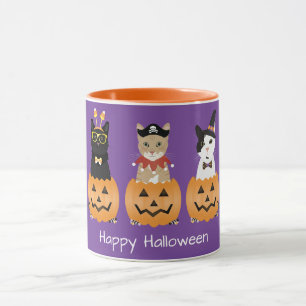 Mug Happy Halloween Cats Jack-o'-lantern