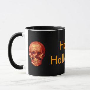 Mug Happy Halloween crâne orange
