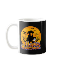 Happy Halloween Haunted House Moon