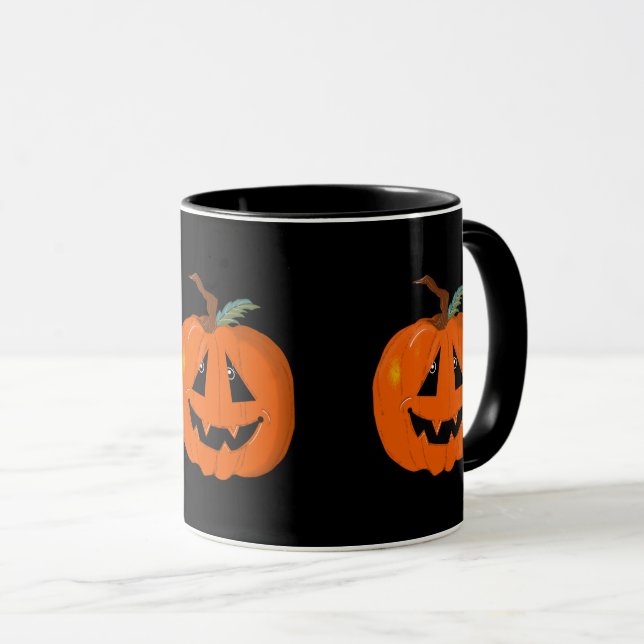 Mug Happy Halloween Jack-o'-lantern Illustration Art (Devant droit)