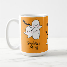 Mug Happy Halloween Personnaliser NOM Fantômes Bat