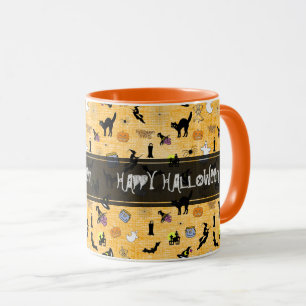 Mug "Happy Halloween" Random Iconic Motif Orange